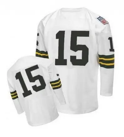 Men's Authentic Bart Starr Green Bay Packers White Mitchell and Ness Throwback Jersey