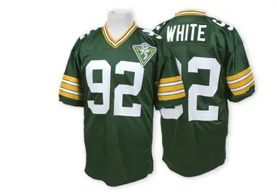 Men's Authentic Reggie White Green Bay Packers Green Mitchell and Ness Throwback Jersey