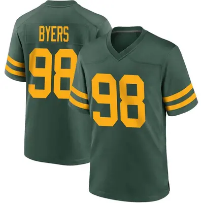 Men's Game Akial Byers Green Bay Packers Green Alternate Jersey