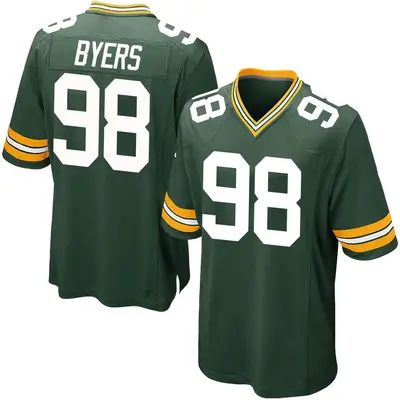 Men's Game Akial Byers Green Bay Packers Green Team Color Jersey