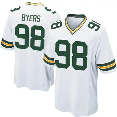 Men's Game Akial Byers Green Bay Packers White Jersey