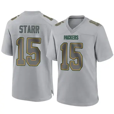 Men's Game Bart Starr Green Bay Packers Gray Atmosphere Fashion Jersey