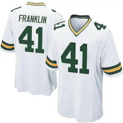 Men's Game Benjie Franklin Green Bay Packers White Jersey