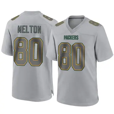 Men's Game Bo Melton Green Bay Packers Gray Atmosphere Fashion Jersey