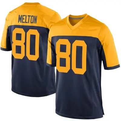 Men's Game Bo Melton Green Bay Packers Navy Alternate Jersey