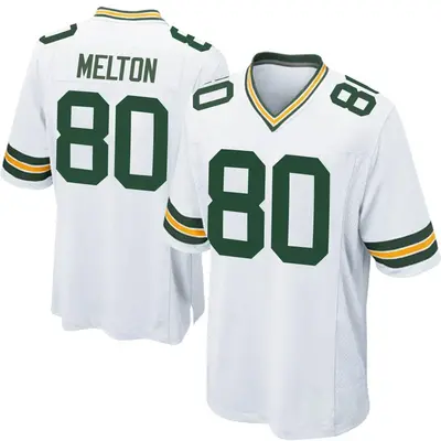 Men's Game Bo Melton Green Bay Packers White Jersey