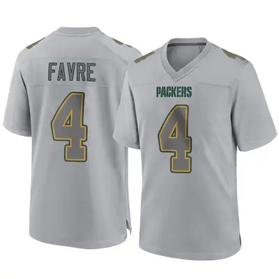 Men's Game Brett Favre Green Bay Packers Gray Atmosphere Fashion Jersey
