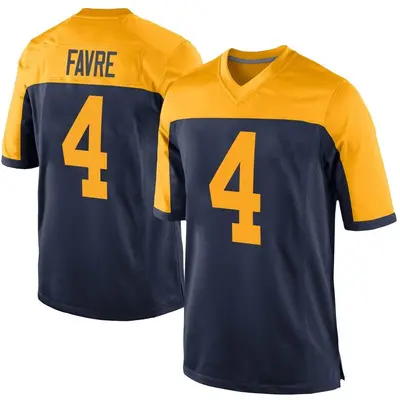Men's Game Brett Favre Green Bay Packers Navy Alternate Jersey