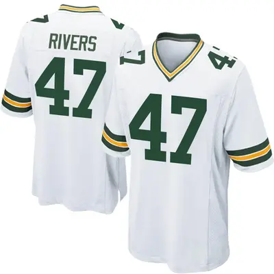 Men's Game Chauncey Rivers Green Bay Packers White Jersey