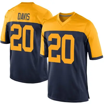 Men's Game Danny Davis Green Bay Packers Navy Alternate Jersey