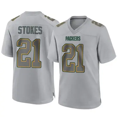 Men's Game Eric Stokes Green Bay Packers Gray Atmosphere Fashion Jersey