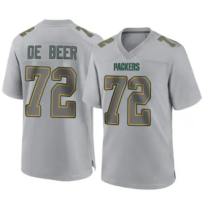 Men's Game Gerhard de Beer Green Bay Packers Gray Atmosphere Fashion Jersey
