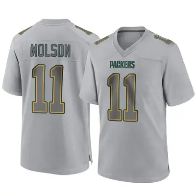 Men's Game JJ Molson Green Bay Packers Gray Atmosphere Fashion Jersey