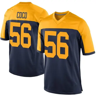 Men's Game Jack Coco Green Bay Packers Navy Alternate Jersey