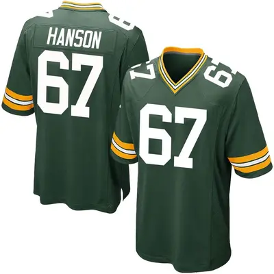 Men's Game Jake Hanson Green Bay Packers Green Team Color Jersey
