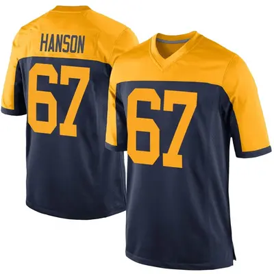 Men's Game Jake Hanson Green Bay Packers Navy Alternate Jersey