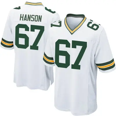 Men's Game Jake Hanson Green Bay Packers White Jersey