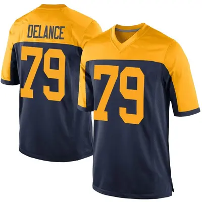 Men's Game Jean Delance Green Bay Packers Navy Alternate Jersey