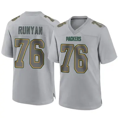 Men's Game Jon Runyan Green Bay Packers Gray Atmosphere Fashion Jersey