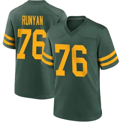 Men's Game Jon Runyan Green Bay Packers Green Alternate Jersey
