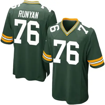 Men's Game Jon Runyan Green Bay Packers Green Team Color Jersey