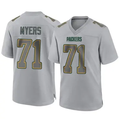 Men's Game Josh Myers Green Bay Packers Gray Atmosphere Fashion Jersey