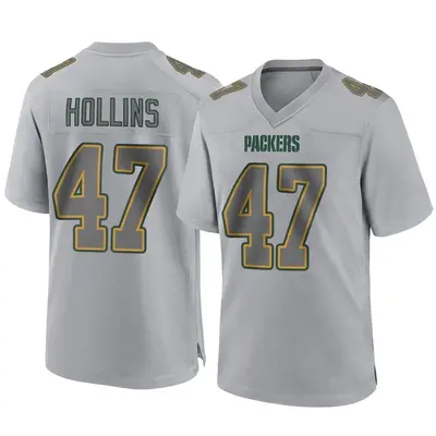 Men's Game Justin Hollins Green Bay Packers Gray Atmosphere Fashion Jersey