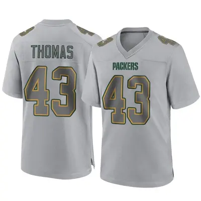 Men's Game Kiondre Thomas Green Bay Packers Gray Atmosphere Fashion Jersey