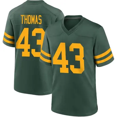 Men's Game Kiondre Thomas Green Bay Packers Green Alternate Jersey