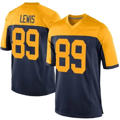 Men's Game Marcedes Lewis Green Bay Packers Navy Alternate Jersey
