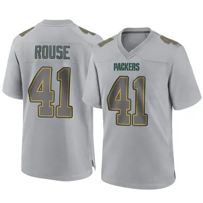 Men's Game Nydair Rouse Green Bay Packers Gray Atmosphere Fashion Jersey