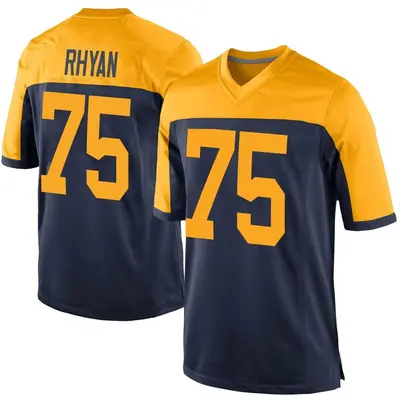 Men's Game Sean Rhyan Green Bay Packers Navy Alternate Jersey