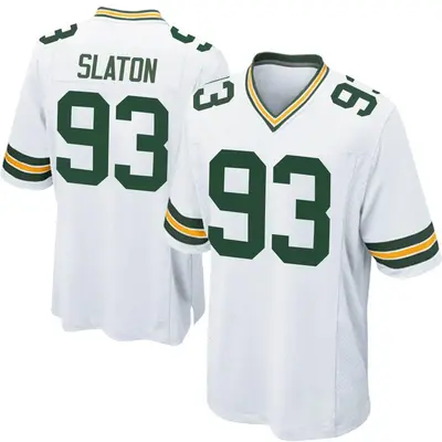 Men's Game T.J. Slaton Green Bay Packers White Jersey