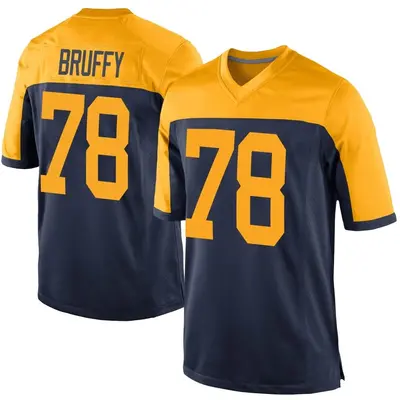 Men's Game Travis Bruffy Green Bay Packers Navy Alternate Jersey