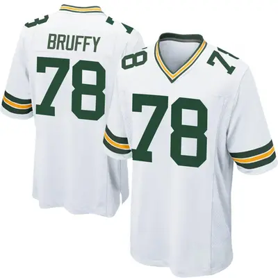 Men's Game Travis Bruffy Green Bay Packers White Jersey