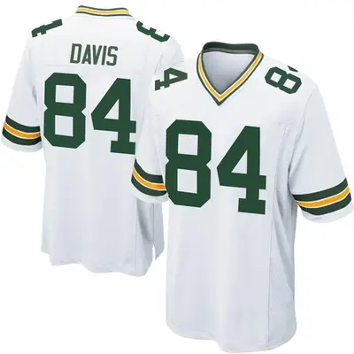 Men's Game Tyler Davis Green Bay Packers White Jersey