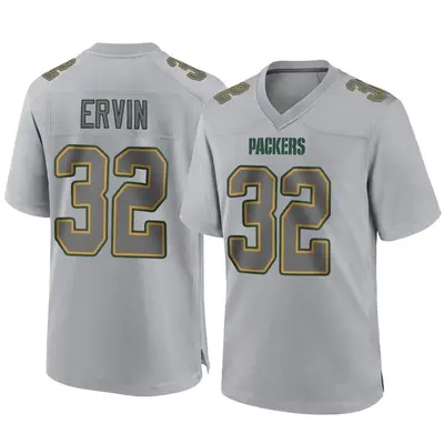 Men's Game Tyler Ervin Green Bay Packers Gray Atmosphere Fashion Jersey