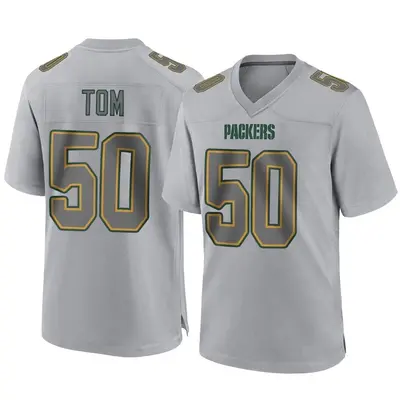 Men's Game Zach Tom Green Bay Packers Gray Atmosphere Fashion Jersey