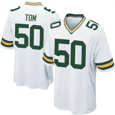 Men's Game Zach Tom Green Bay Packers White Jersey
