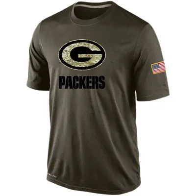 Men's Green Bay Packers Olive Salute To Service KO Performance Dri-FIT T-Shirt