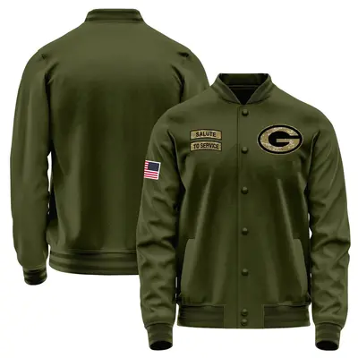 Men's Green Bay Packers Olive Salute to Service Sideline Performance Jacket