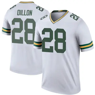 Men's Legend AJ Dillon Green Bay Packers White Color Rush Jersey