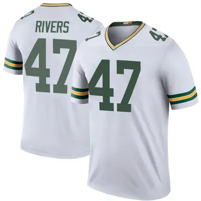 Men's Legend Chauncey Rivers Green Bay Packers White Color Rush Jersey