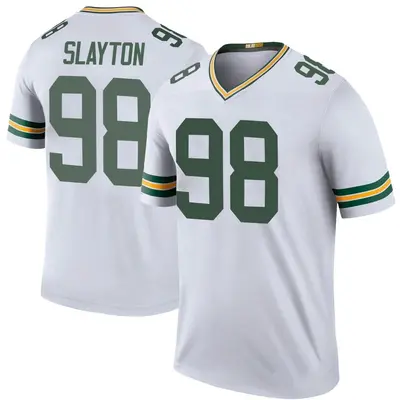 Men's Legend Chris Slayton Green Bay Packers White Color Rush Jersey