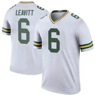 Men's Legend Dallin Leavitt Green Bay Packers White Color Rush Jersey