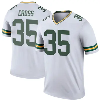 Men's Legend De'Vante Cross Green Bay Packers White Color Rush Jersey