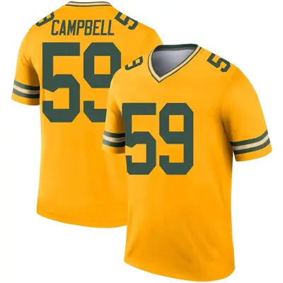 Men's Legend De'Vondre Campbell Green Bay Packers Gold Inverted Jersey
