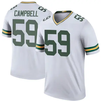 Men's Legend De'Vondre Campbell Green Bay Packers White Color Rush Jersey