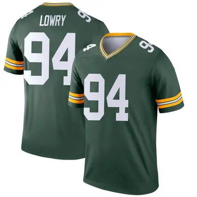 Men's Legend Dean Lowry Green Bay Packers Green Jersey