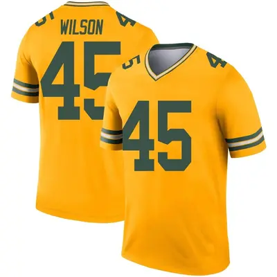 Men's Legend Eric Wilson Green Bay Packers Gold Inverted Jersey